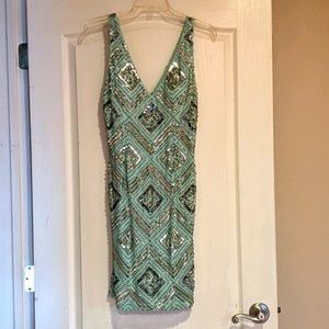 Mini sequin pattern cocktail dress